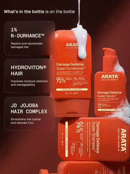 Arata Damage Defence Super Shampoo, Conditioner & Serum Combo