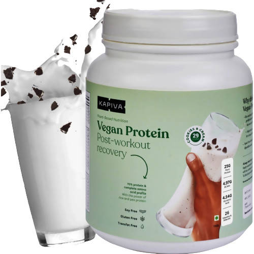 Kapiva Ayurveda Vegan Protein Post-Workout Recovery Cookies & Cream