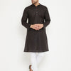 Men's Black Cotton Straight Kurta Pyjama Set