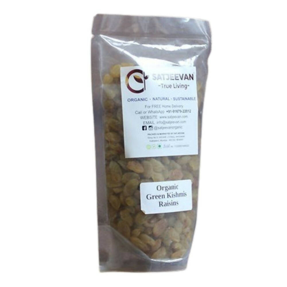 Satjeevan Organic Green Kishmis Raisins - Indyancart