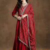 Dhiyona IE Women Ethnic Motifs Embroidered Panelled Thread Work Kurta with Trousers & With Dupatta