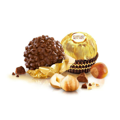 Ferrero Rocher Exquisite Hazelnut And Milk Chocolate | Premium Gift Box Rich, Creamy, Crunchy and Nutty Chocolate For Special Occasions