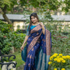 Women Krishna Navy Saree With Unstiched Blouse