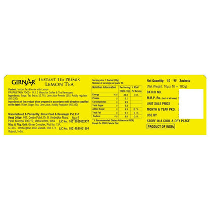 Girnar Instant Premix Lemon Black Tea Granules