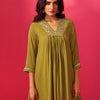 Dhiyona IE Women Floral Embroidered Pleated Sequinned Kurta with Trousers