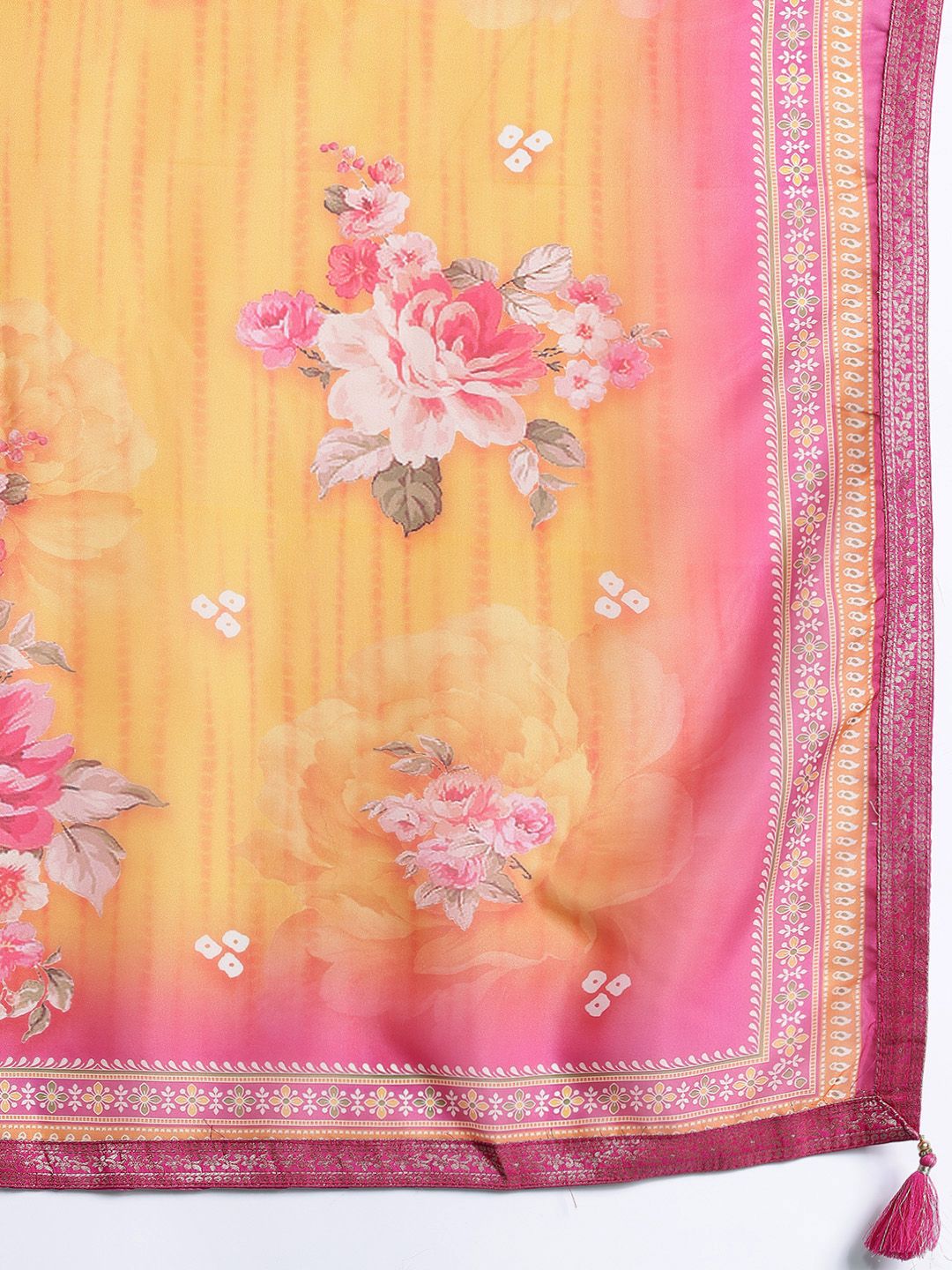 Indyancart Women's Plus Size Woven Design Kurta with Palazzos & Dupatta