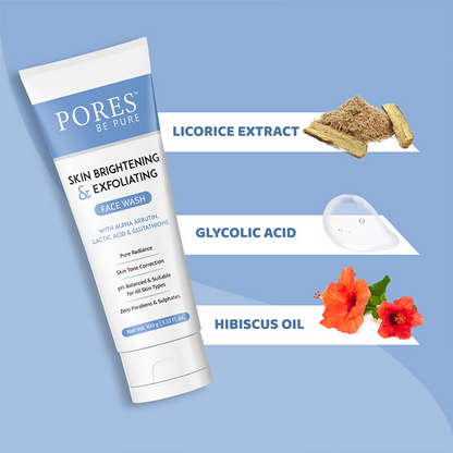 Pores Be Pure Skin Brightening & Exfoliating Face Wash With Glutathione
