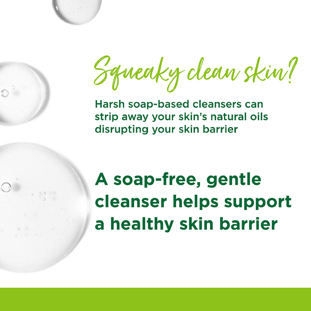 Simple Moisturising Facial Wash in a clear bottle with a white label, showcasing a gentle face wash for sensitive skin.