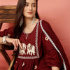 Dhiyona SN Women's Embroidered 100% Cotton Anarkali Kurta & Trouser With Dupatta