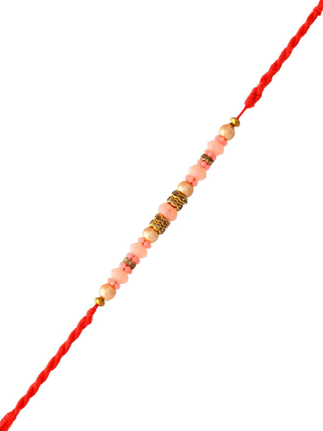 Anouk Beaded Twisted Thread Rakhi With Roli Chawal & Greetings Card