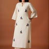 Dhiyona IE Women Embroidered A-Line Thread Work Pure Cotton Kurta with Palazzos