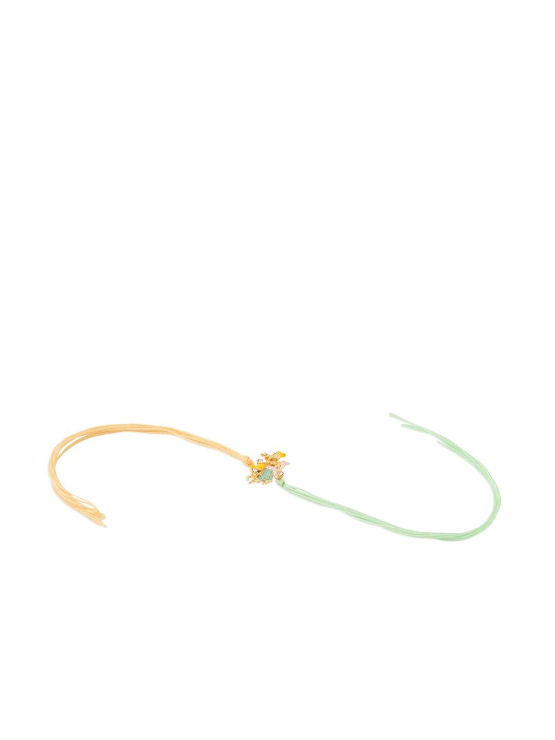 Anouk Unisex Set Of 2 Multicolor Gold-Toned Radha Krishna Beaded Bhaiya Bhabhi Rakhi