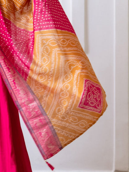 Indyancart IE Women Ethnic Motifs Embroidered Empire Kurta with Trousers & With Dupatta