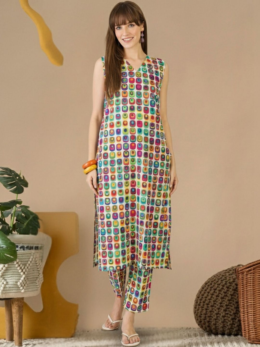 Women Printed Regular Pure Cotton Kurta with Trousers