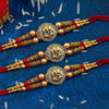 Dhiyona Set Of 3 Lord Ganesha Elegant Cotton Thread Rakhi