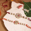 Dhiyona Unisex Set of 2 Beaded Bhai Bhabhi Rakhis With Roli & Chawal