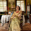 Dhiyona GR Women's Essence Fern Green Organza Woven Printed Saree
