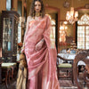 Dhiyona GR Women's Essence Carnation Pink Organza Woven Printed Saree