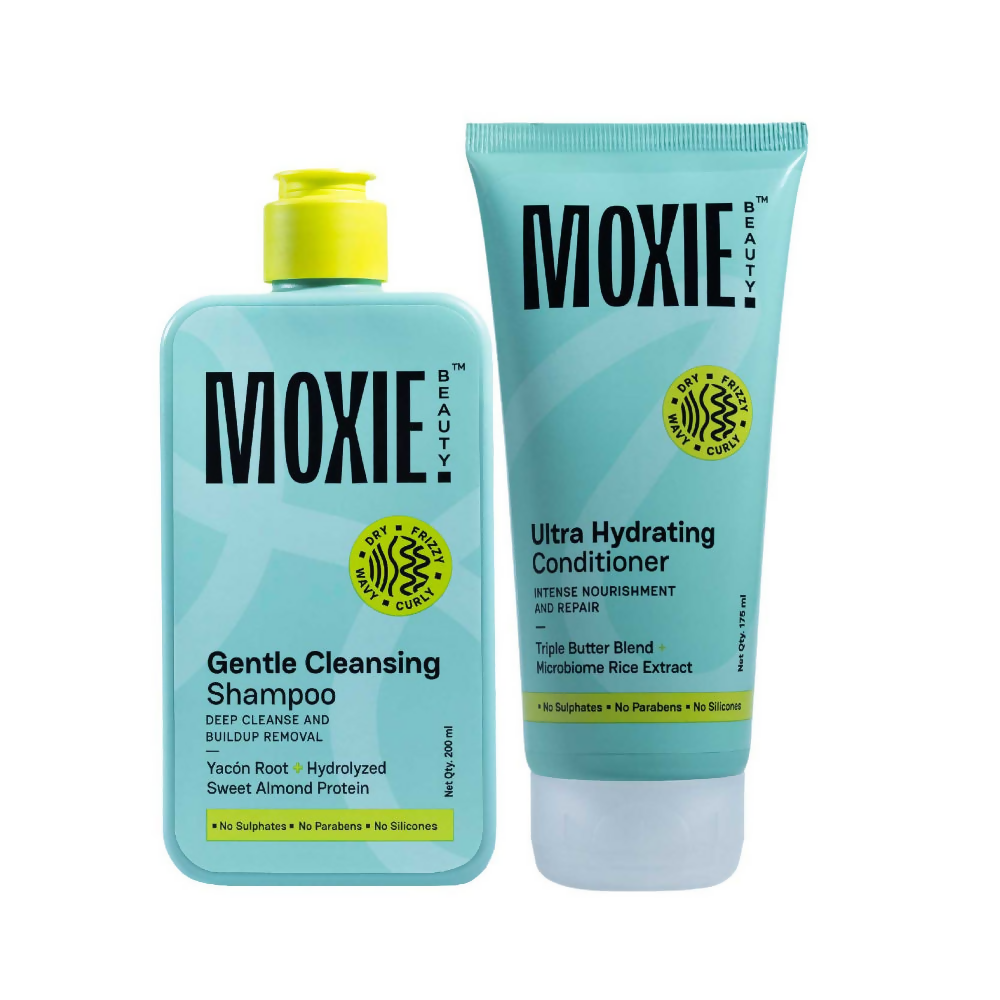 Moxie Beauty Rinse & Shine conditioner bottle with sleek packaging, designed to add shine and moisture to hair.