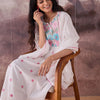 Dhiyona IE Floral Embroidered Thread Work Pure Cotton A-Line Kurta With Trousers & Dupatta