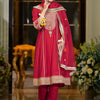 Dhiyona IE Women Ethnic Motifs Embroidered Zari A-Line Kurta with Trousers & Dupatta