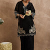 Dhiyona IE Floral Embroidered V-Neck Thread Work Straight Kurta & Palazzos