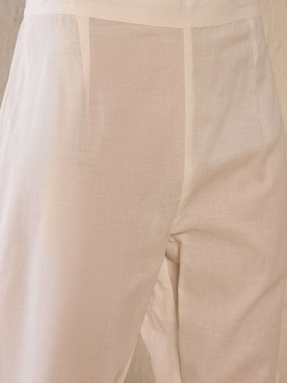 Women Floral Embroidered Regular Thread Work Pure Cotton Kurta with Trousers & With Dupatta