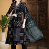 Dhiyona IE Women Printed Empire Thread Work Pure Cotton Kurta with Trousers & With Dupatta