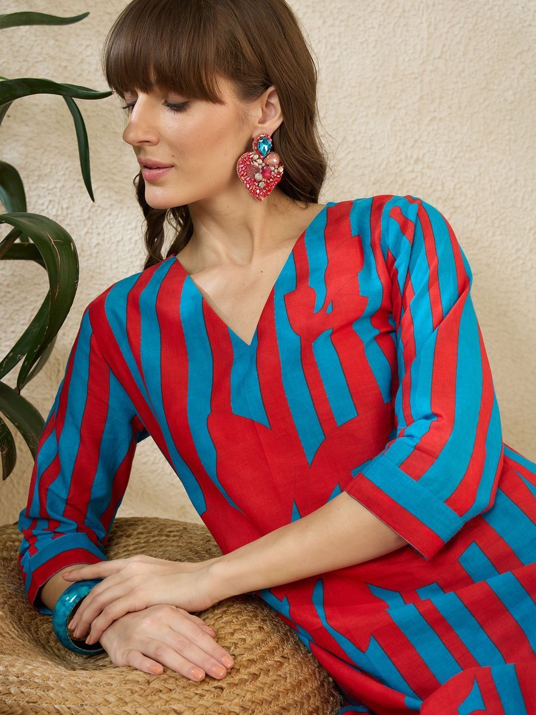 Women Printed Regular Pure Cotton Kurta with Trousers