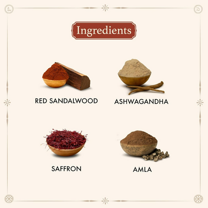 Old School Rituals red sandalwood and saffron face moisturizer in a jar, highlighting its age-defying skincare benefits.