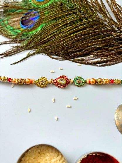 Anouk Unisex 4 Pieces Thread & Beaded Wraparound Rakhis