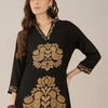 Indyancart IE Women Ethnic Motifs Printed Regular Thread Work Kurta with Palazzos