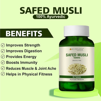 Bio Resurge Life Safed Musli Tablets - Indyancart