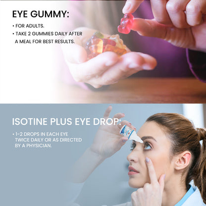 Jagat Pharma Isotine Eye Gummy (Kids) + Isotine Plus Combo: For Vibrant Vision and Lasting Eye Health