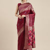 Women's Silk Blend Magenta Woven Design Designer Saree With Blouse Piece