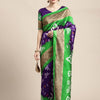 Women's Art Silk Purple Printed Designer Saree With Blouse Piece