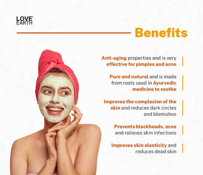 Love Earth Haldi Chandan Rose Face Pack - Indyancart
