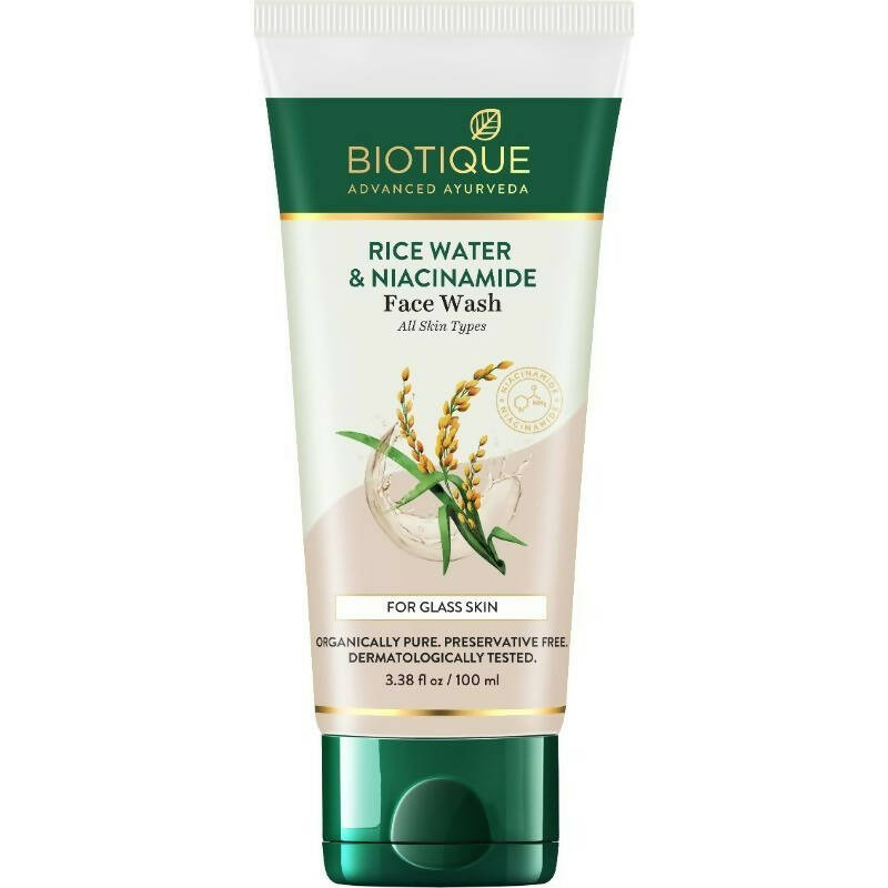 Biotique Advanced Ayurveda Rice Water & Niacinamide Gel Face Wash - Indyancart