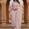 Dhiyona IE Women Pure Cotton Floral Embroidered Kurta Set With Trousers & Dupatta