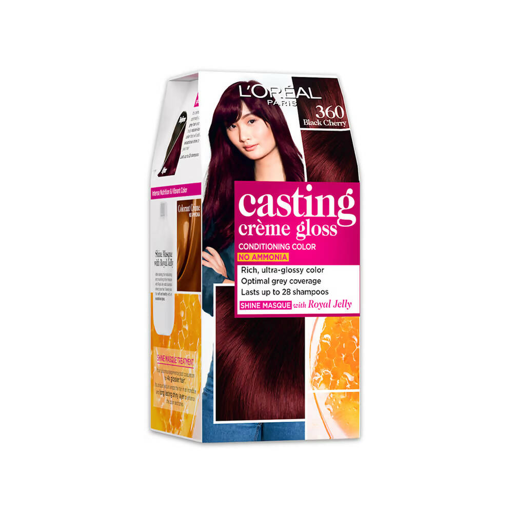 L'Oreal Paris Casting Creme Gloss Conditioning Hair Color - 360 Black Cherry - Indyancart