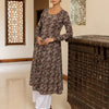Dhiyona FL Women's Brown Paisley Printed Cotton Anarkali Kurta
