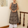 Dhiyona FL Women's Brown Floral Printed Cotton Flared Kurta