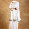 Indyancart VA Women Floral Embroidered Kurta with Sharara & Dupatta