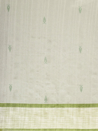 Women's Bhagalpuri Silk Green Printed Designer Saree With Blouse Piece