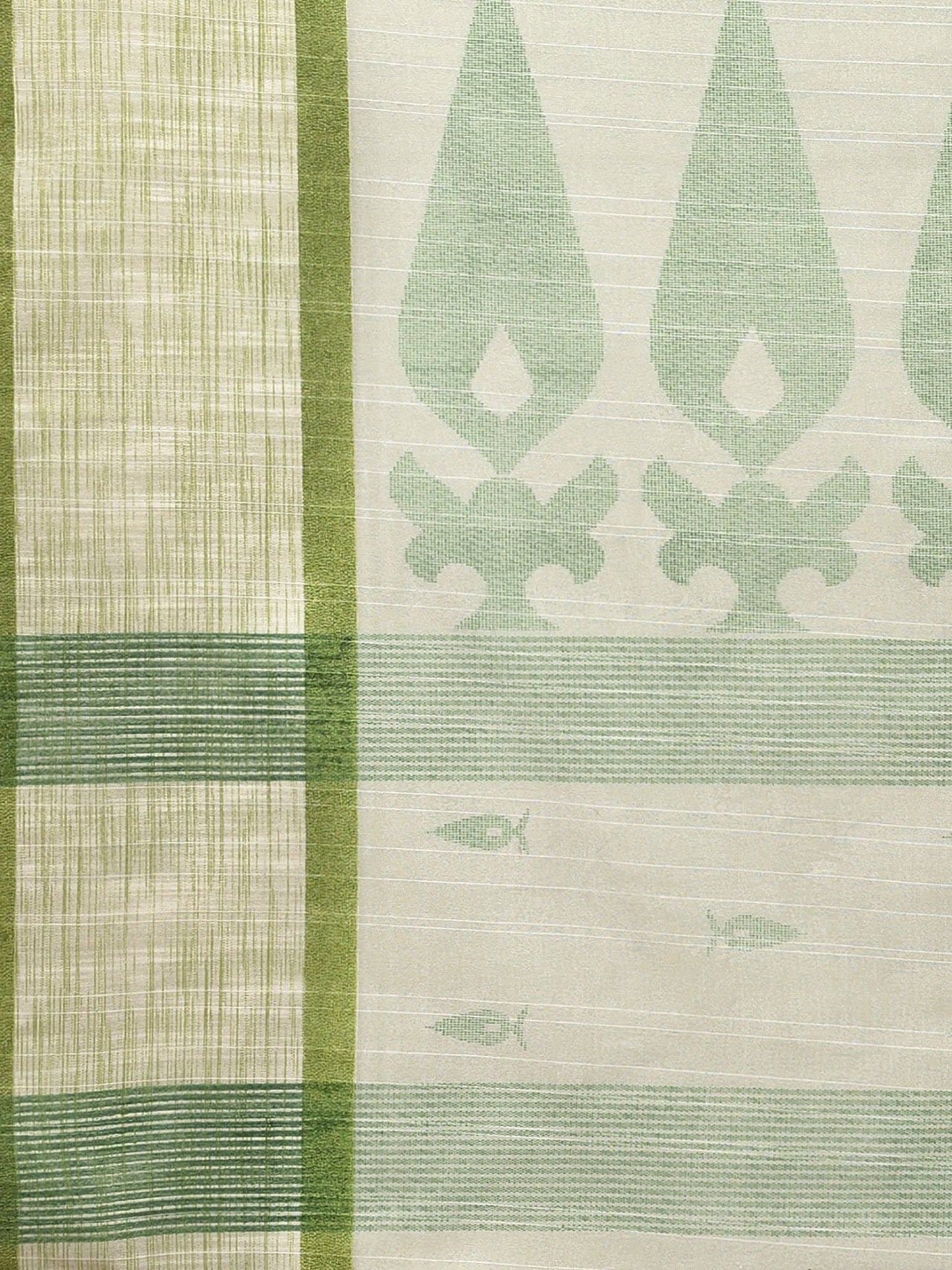 Women's Bhagalpuri Silk Green Printed Designer Saree With Blouse Piece