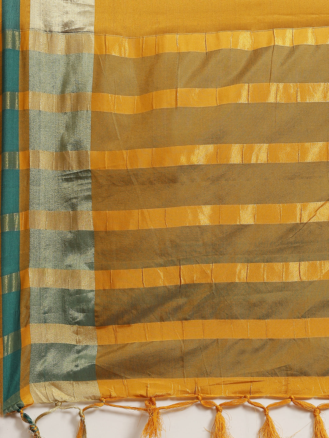 Women's Aura Silk Mustard Woven Design Designer Saree With Blouse Piece