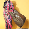 Women's Silk Blend Pink Woven Design Celebrity Saree With Blouse Piece