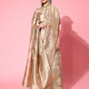 Women's Organza Grey Woven Design Handloom Saree With Blouse Piece