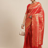Women's Kanjeevaram Silk Red Woven Design Woven saree With Blouse Piece
