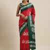 Women's Manipuri Silk Red Printed Celebrity Saree With Blouse Piece
